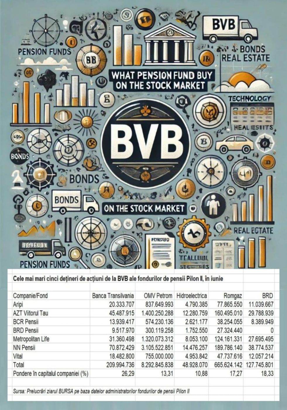 Ce acţiuni de la BVB au tranzacţionat fondurile Pilon II, în prima jumătate a anului? Ce acţiuni de la BVB au tranzacţionat fondurile Pilon II, în prima jumătate a anului?